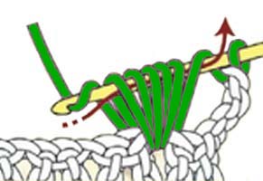 arranged puff on a chain - step 2 arranged puff on a chain - step 2