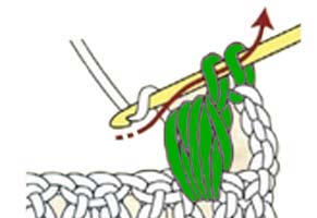 arranged puff on a chain - step 3 arranged puff on a chain - step 3