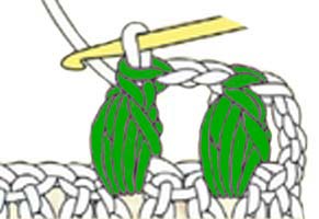 arranged puff on a chain - step 4 arranged puff on a chain - step 4