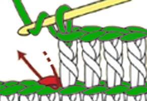 double crochet back loop only - step 1