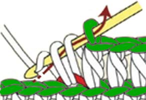 half double crochet back loop only - step 2