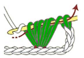 puff in one stitch - step 3 puff in one stitch - step 3