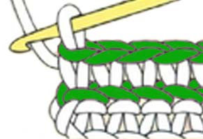 single crochet back loop only - step 4