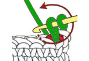 twisted single crochet - step 1