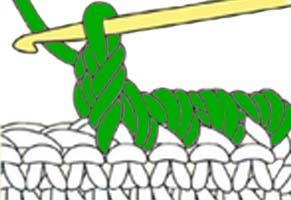 twisted single crochet - step 4