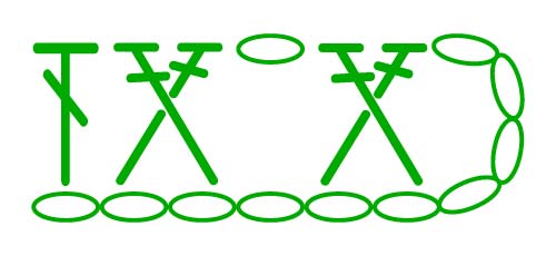 1-over-1 dc left cross - stitches scheme 1-over-1 dc left cross - stitches scheme