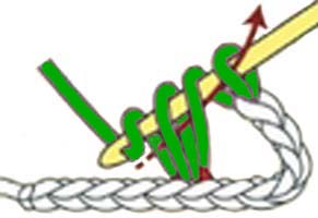 1-over-1 hdc cross - step 2