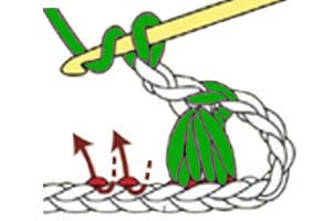 2 hdc closed together - step 3