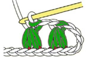 2 hdc closed together - step 4