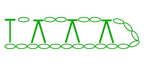 2 hdc closed together - stitches scheme