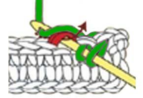 2 sc decrease - step 3 2 sc decrease - step 3