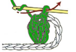 5 dc popcorn in same stitch - step 2 5 dc popcorn in same stitch - step 2