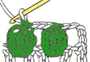 5 dc popcorn on a chain - step 3