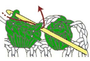 5 hdc popcorn on a chain - step 2 5 hdc popcorn on a chain - step 2