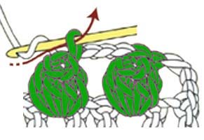 5 hdc popcorn on a chain - step 3 5 hdc popcorn on a chain - step 3