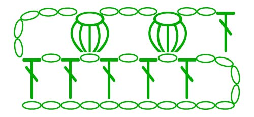 5 hdc popcorn on a chain - stitches scheme 5 hdc popcorn on a chain - stitches scheme
