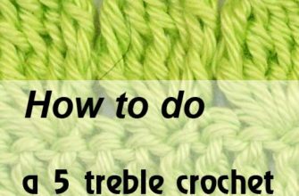 5 treble crochet cluster in one chain stitch - preview