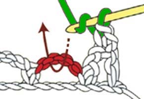 6 dc shell with chain 2 space on a chain - step 1 6 dc shell with chain 2 space on a chain - step 1