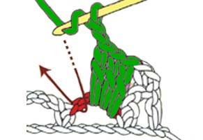 6 dc shell with chain 2 space on a chain - step 4 6 dc shell with chain 2 space on a chain - step 4
