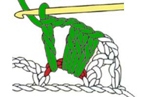 6 dc shell with chain 2 space on a chain - step 5 6 dc shell with chain 2 space on a chain - step 5