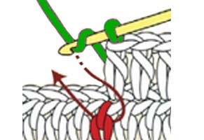 front post hdc - step 1