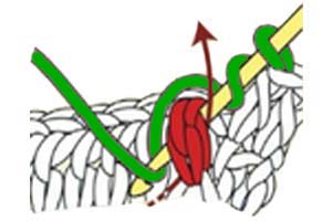 front post hdc - step 2