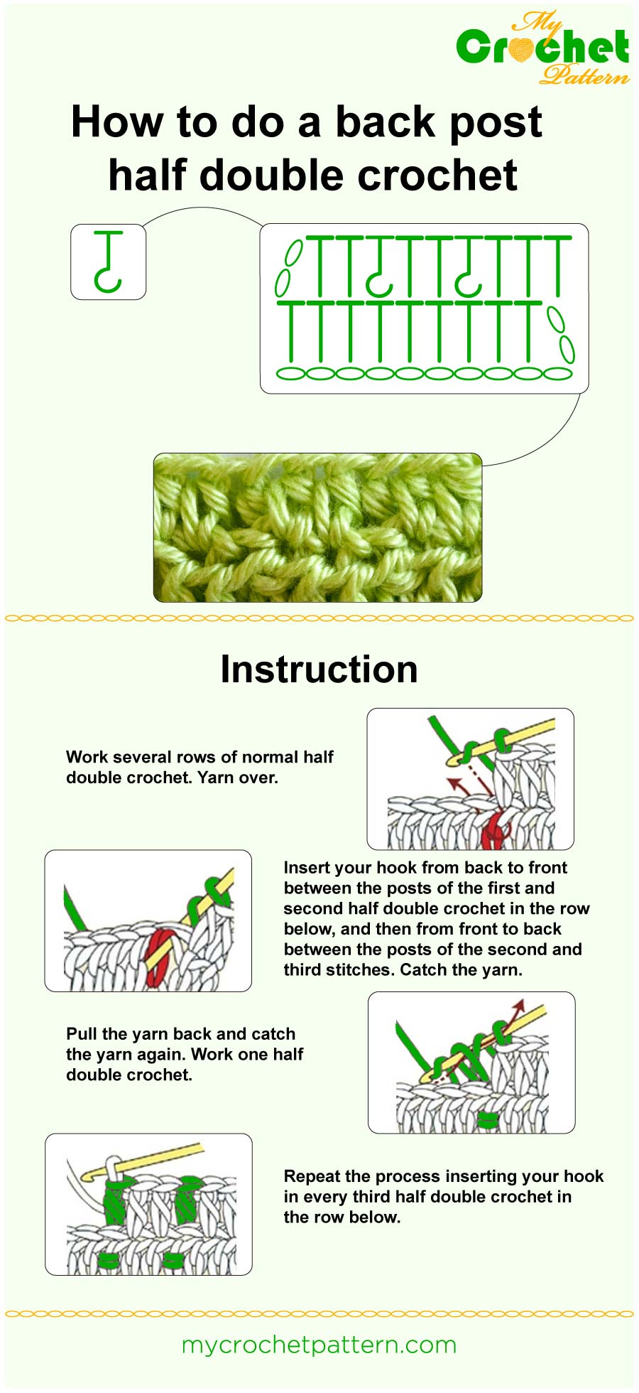 how to do a back post hdc - infographic how to do a back post hdc - infographic