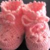 pink baby girl booties crochet pattern - preview