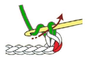 slanted double crochet stitch - step 1 slanted double crochet stitch - step 1