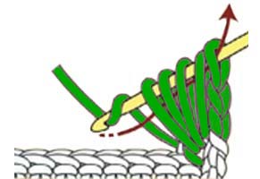 slanted puff stitch - step 2 slanted puff stitch - step 2