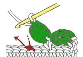 slanted puff stitch - step 4 slanted puff stitch - step 4