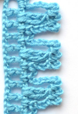 blue fluffy crochet edging - preview