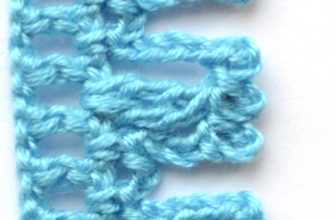 blue fluffy crochet edging - preview