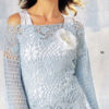 blue crochet sweater with motifs - preview