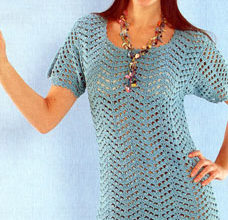 easy blue crochet dress - preview
