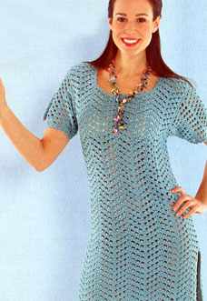 easy blue crochet dress - preview