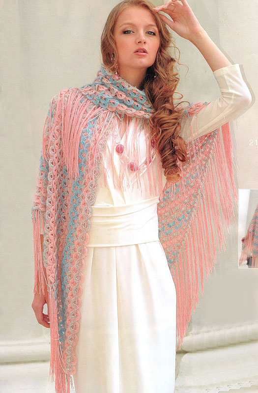 multicolor crochet lace shawl pattern-photo