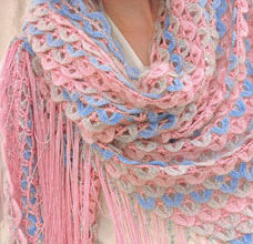 multicolor crochet lace shawl pattern-preview