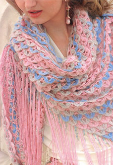 multicolor crochet lace shawl pattern-preview