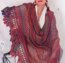 multicolor crochet triangle shawl pattern - preview