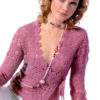 pink crochet lace sweater - preview
