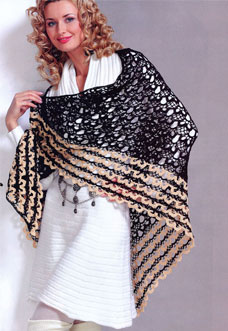 romantic lace shawl crochet pattern - preview