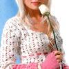 white and pink crochet sweater - preview