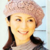 crochet beret pattern with flower motive - preview