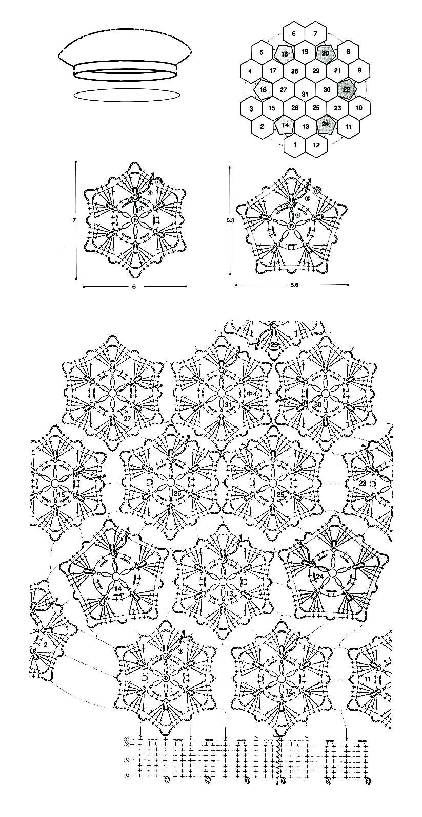 crochet beret pattern with lace motive - pattern crochet beret pattern with lace motive - pattern
