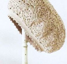 crochet beret pattern with lace motive - preview