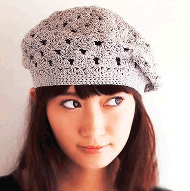 lace crochet beret pattern - photo