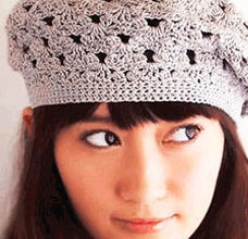 lace crochet beret pattern - preview