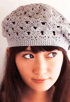 lace crochet beret pattern - preview