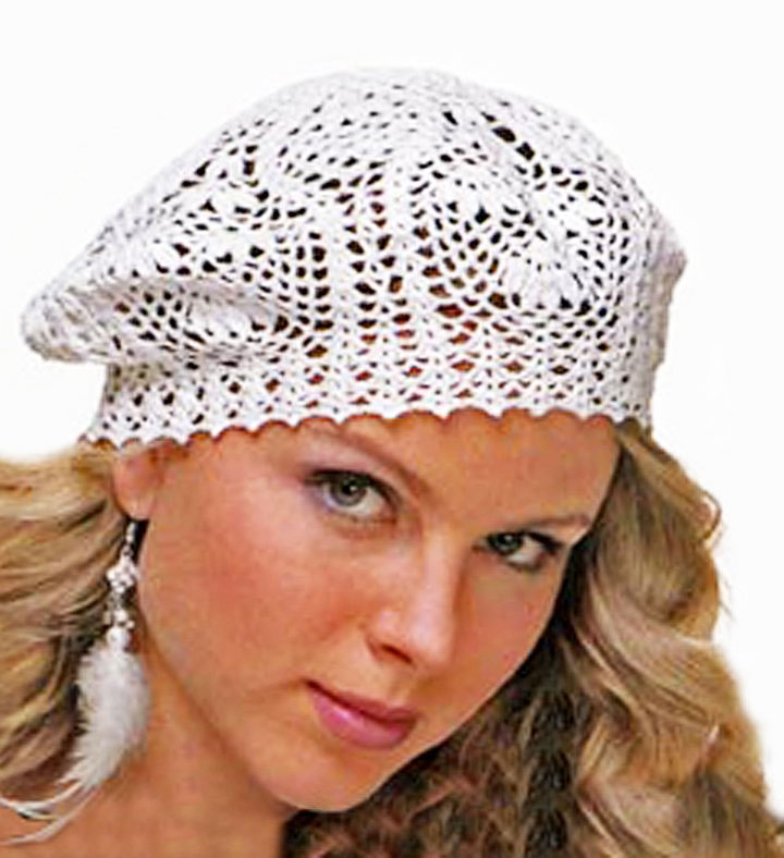 white crochet beret pattern - photo